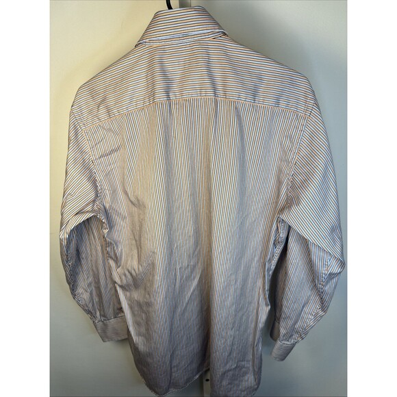 Saks 5th Ave Mens Dress Shirt Size Medium, Black Label, Stripe Button-Up $200 - Picture 4 of 5